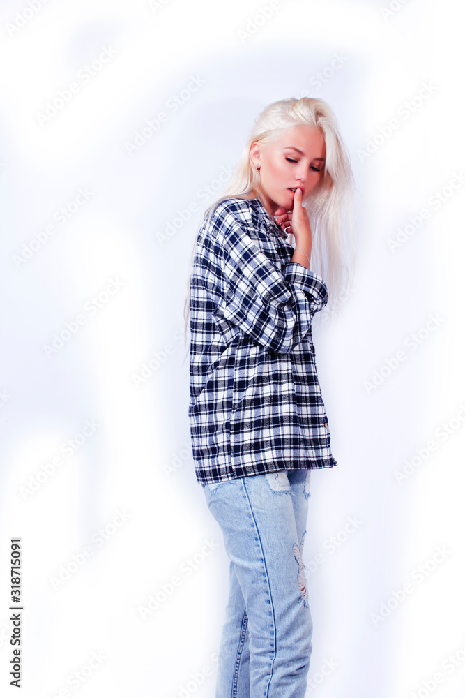 young pretty teenage hipster girl posing emotional happy smiling on white background, lifestyle people concept young pretty teenage hipster girl posing emotional happy smiling on white background, lifestyle people concept
