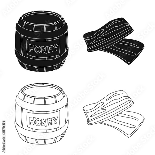 Isolated object of taste and product symbol. Collection of taste and cooking vector icon for stock.