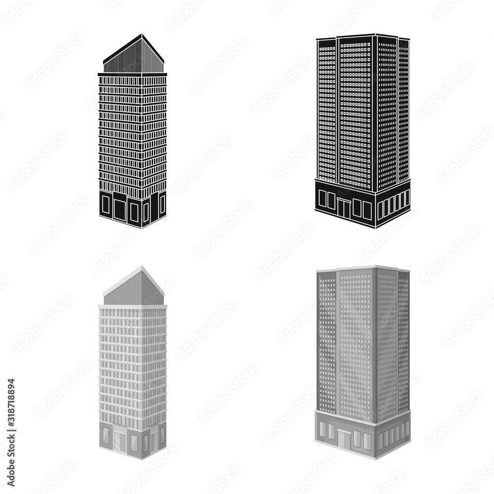 Fototapeta premium Isolated object of construction and building symbol. Set of construction and estate stock symbol for web.