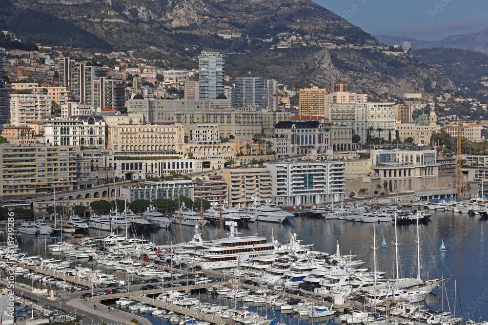 Monaco Harbour With Luxury Yachts