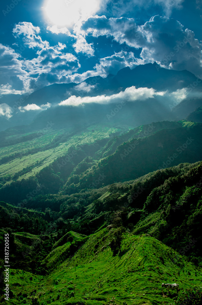 paisaje colombiano montañoso soleado