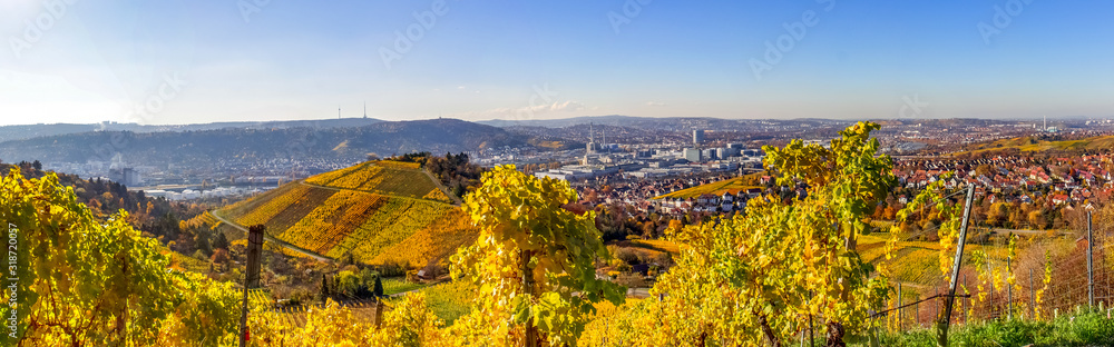Ausblick über die Stadt Stuttgart, Deutschland 