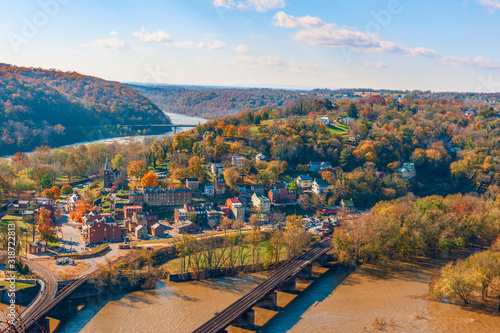 View of Harpers Ferry National Park from Maryland Heights.West Virginia.USA photo