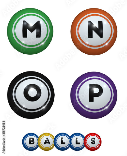 Free Download Bingo Balls Alphabet - 3D illustration - GFXLoad