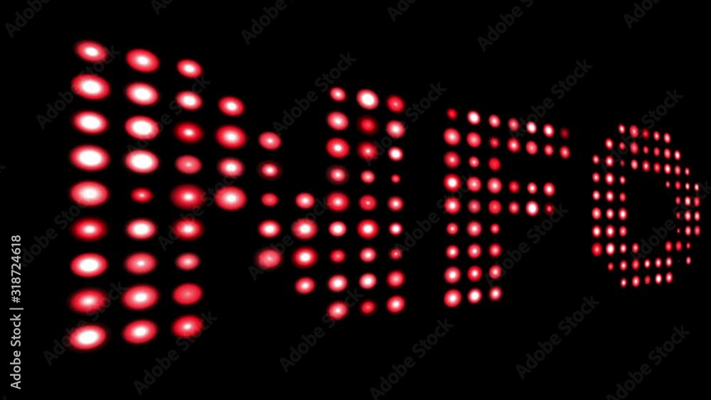 Info red led text over black Info red led text over black