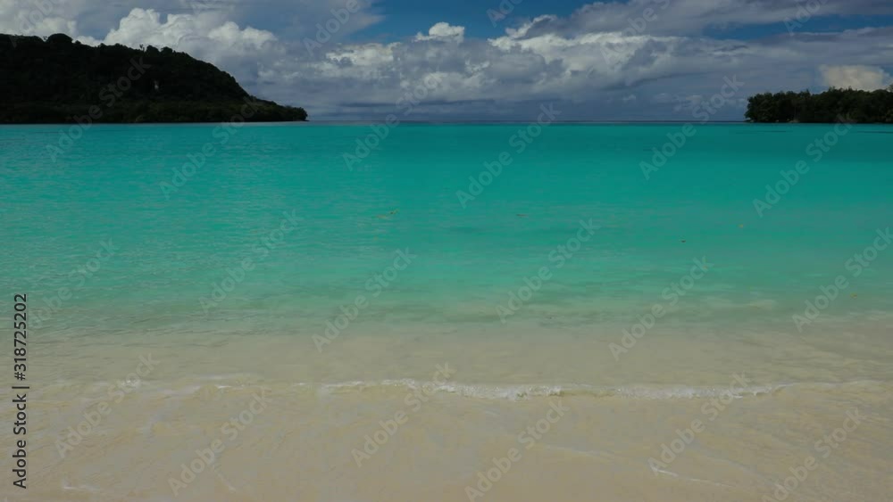 Port Orly sandy beach with palm trees, Espiritu Santo Island, Vanuatu Port Orly sandy beach with palm trees, Espiritu Santo Island, Vanuatu