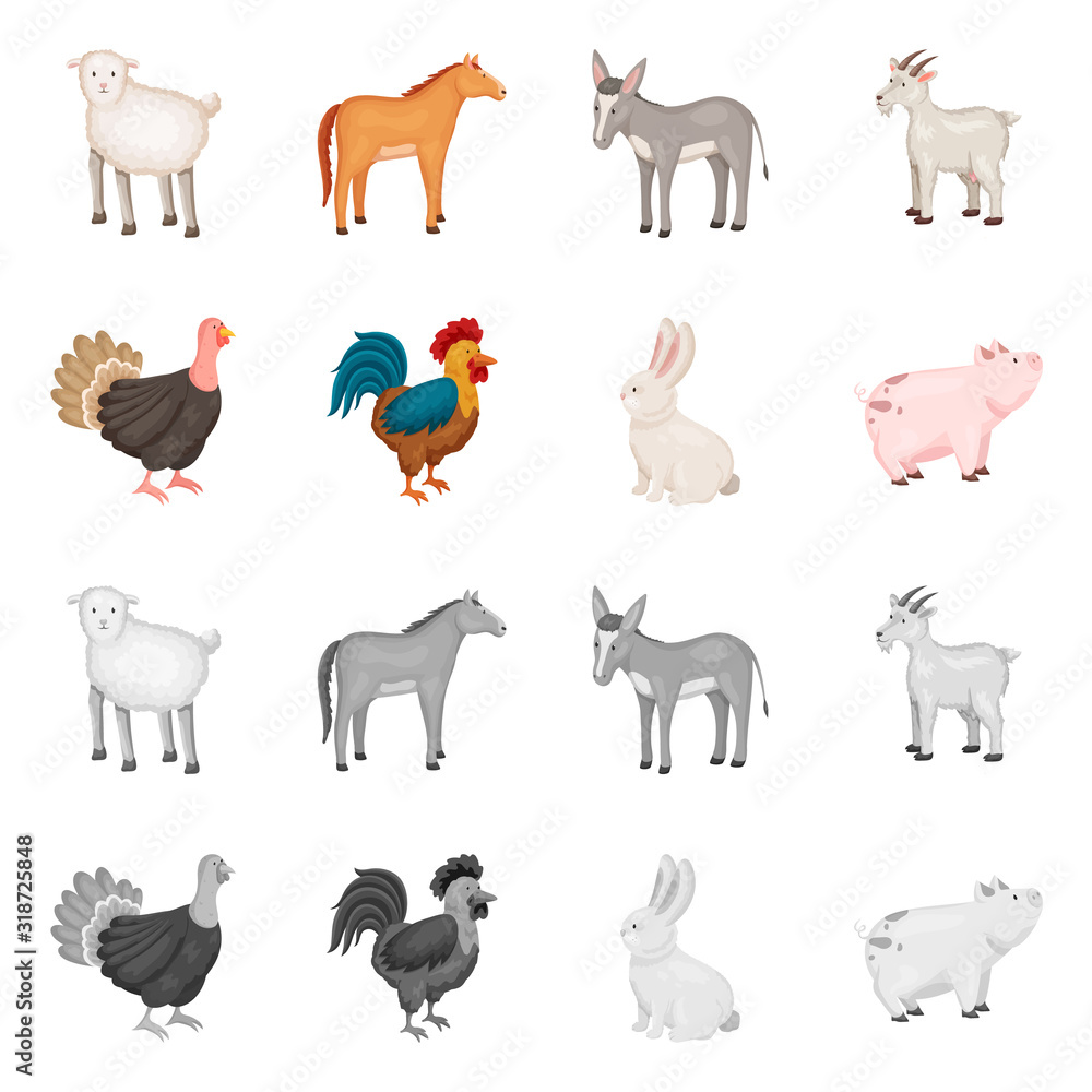 Vector design of breeding and kitchen sign. Collection of breeding and organic vector icon for stock.