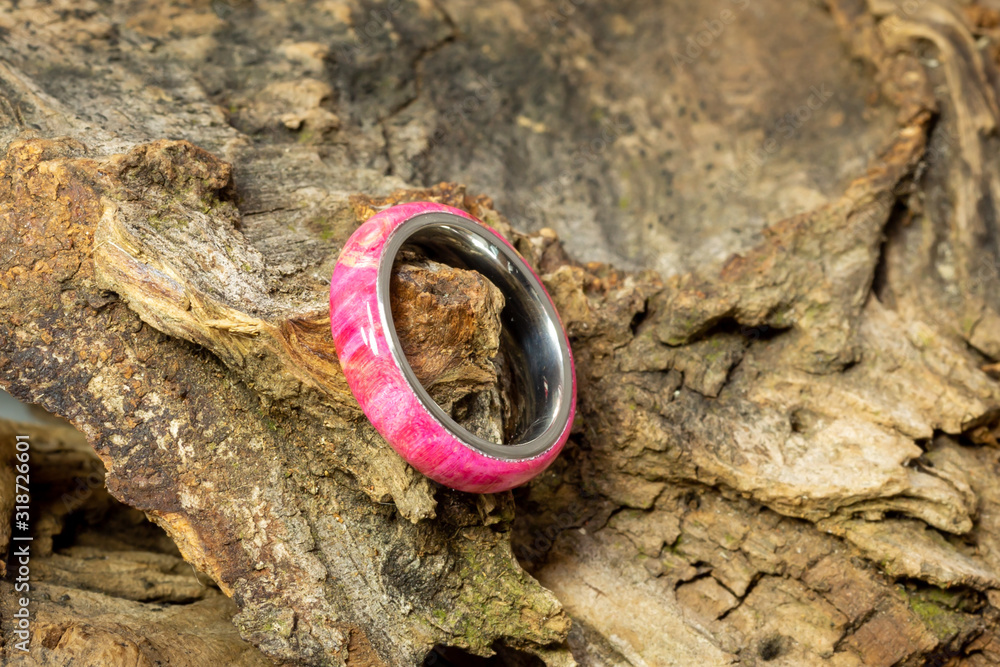 Hand turned wood ring Hand turned wood ring