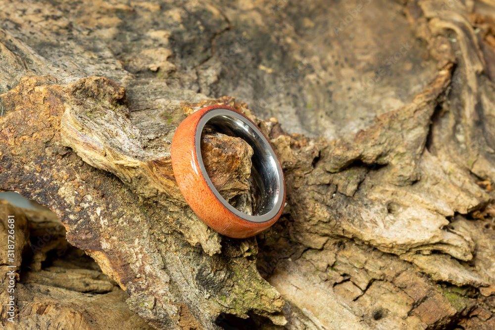 Hand turned wood ring Hand turned wood ring