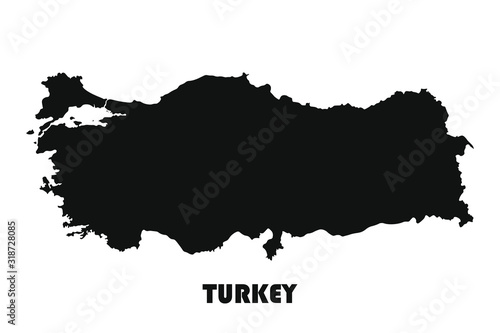 Map of Turkey. Isolated flat vector illustration.