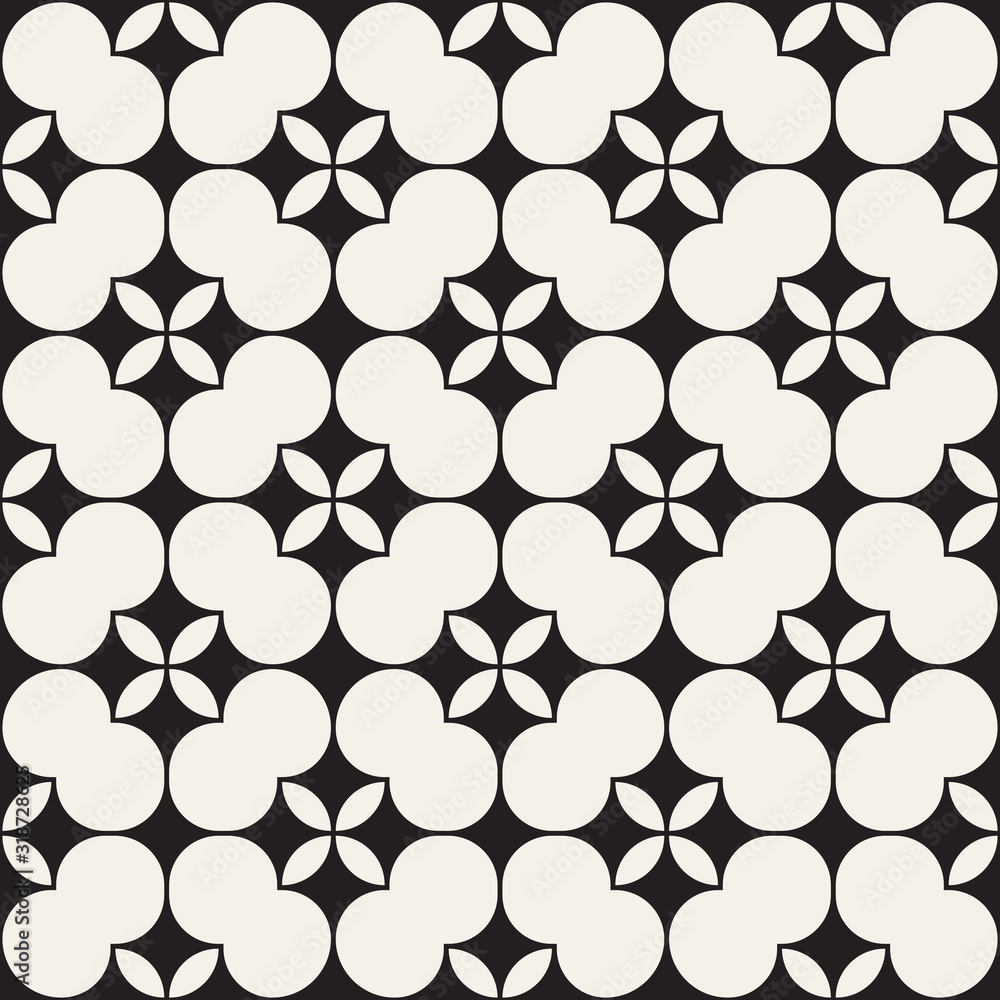 Fototapeta premium Vector seamless geometric pattern. Modern trandy monochrome texture.