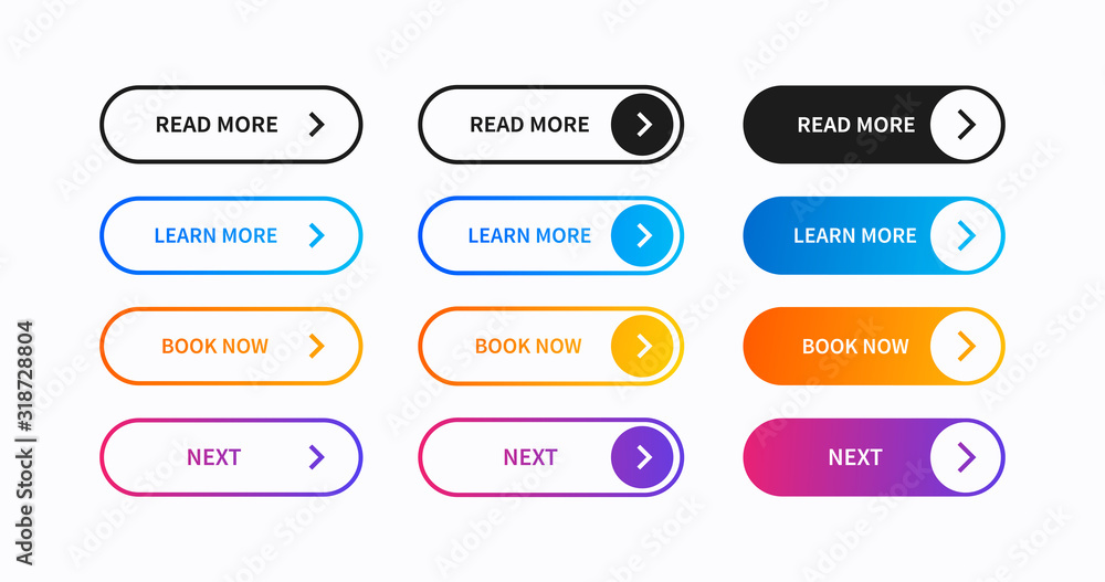Set of web buttons vector design. Collection with ui elements. Set of web buttons vector design. Collection with ui elements.