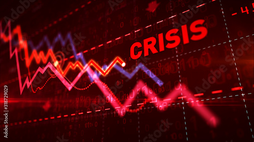 Crisis and stock markets down chart