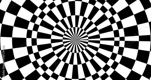 Vector optical illusion stripped spiral background.