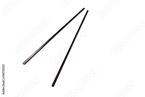Pair of chopsticks hashi isolated on a white background