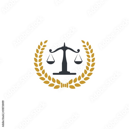 Justice and law logo vector icon