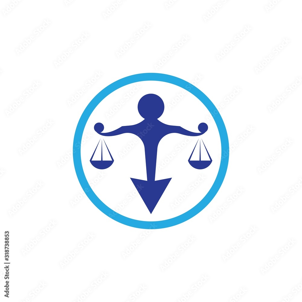Justice and law logo vector icon Justice and law logo vector icon