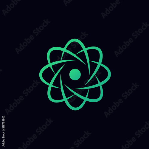 scientific atom symbol, abstract creative logo, simple icon.