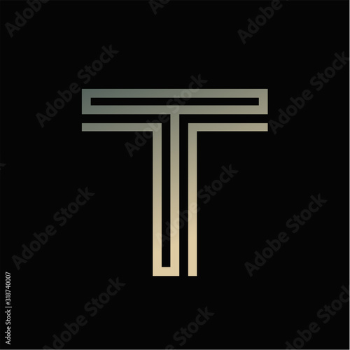Letter T logo vector set design. vector illustration, editable icons for your design Simplest logo T letter monogram, capital letter initial linear minimal style typography design element