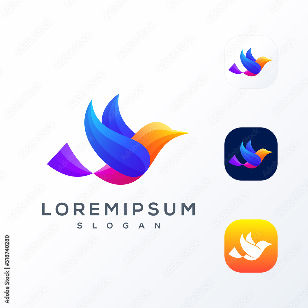 Fototapeta premium colorful bird logo design ready to use