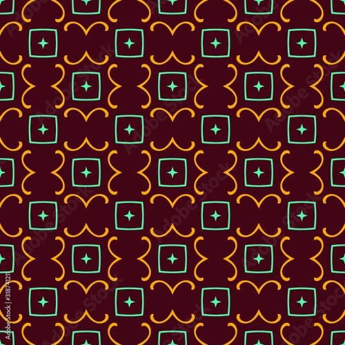 Seamless pattern with geometric ornament. Retro style illustration.