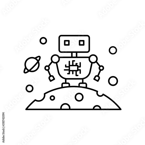 Science fiction robot satellite icon. Simple line, outline vector elements of interplanetary colonization icons for ui and ux, website or mobile application