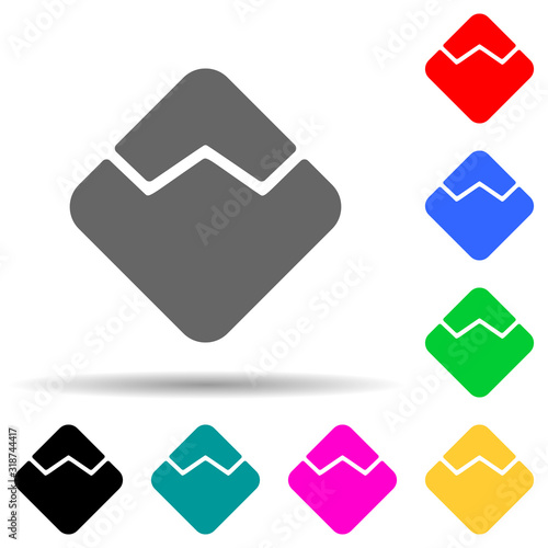 argentum coin multi color style icon. Simple glyph, flat vector of crypto icons for ui and ux, website or mobile application