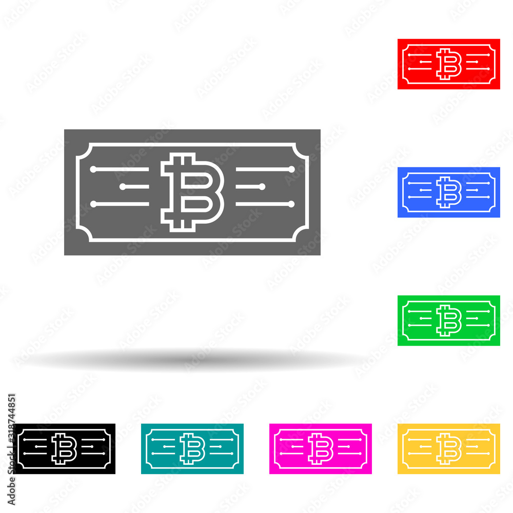 billcoin multi color style icon. Simple glyph, flat vector of crypto icons for ui and ux, website or mobile application