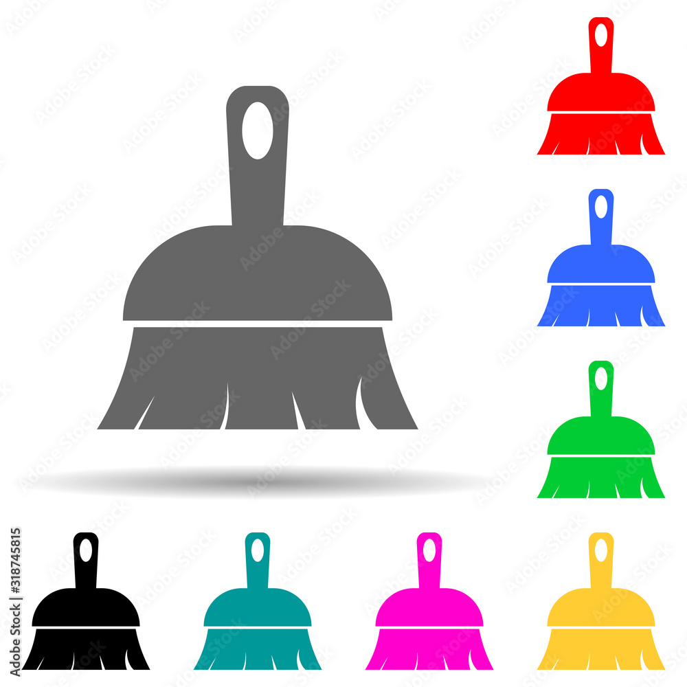 broom multi color style icon. Simple glyph, flat vector of cyber security icons for ui and ux, website or mobile application broom multi color style icon. Simple glyph, flat vector of cyber security icons for ui and ux, website or mobile application