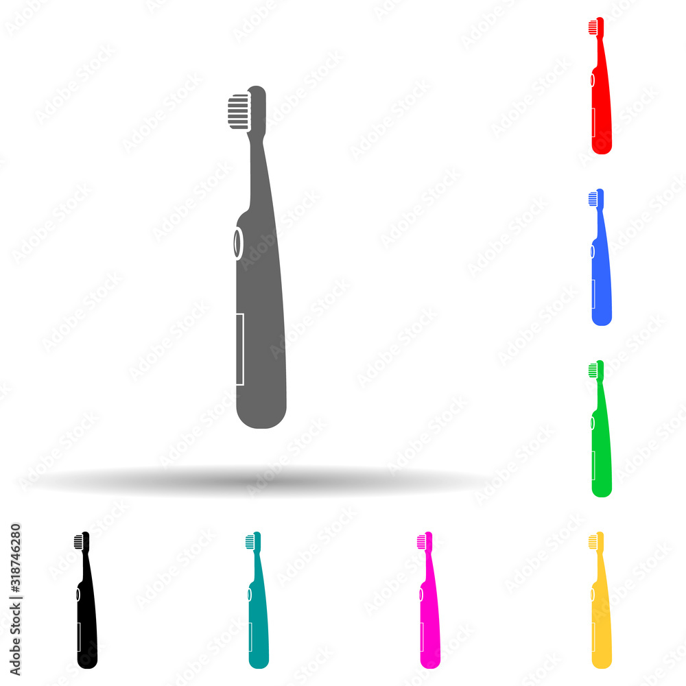 Electric Toothbrush multi color style icon. Simple glyph, flat vector of dental icons for ui and ux, website or mobile application Electric Toothbrush multi color style icon. Simple glyph, flat vector of dental icons for ui and ux, website or mobile application