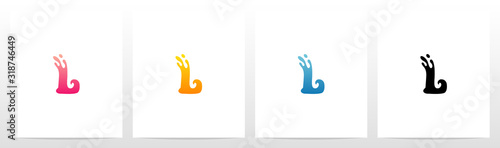 Water Splash On Letter Logo Design L