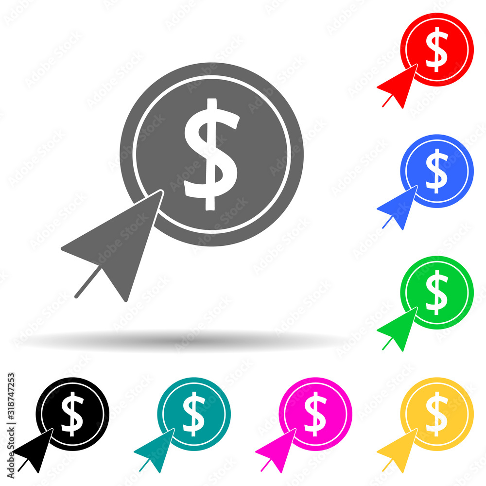 pay per click multi color style icon. Simple glyph, flat vector of digital marketing, promotion icons for ui and ux, website or mobile application pay per click multi color style icon. Simple glyph, flat vector of digital marketing, promotion icons for ui and ux, website or mobile application