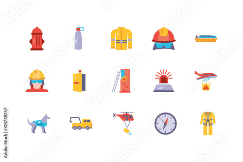 Emergency icon set vector design