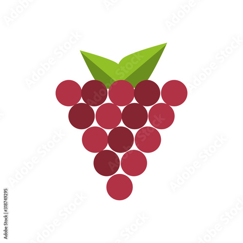 grapes fresh fruits isolated icon