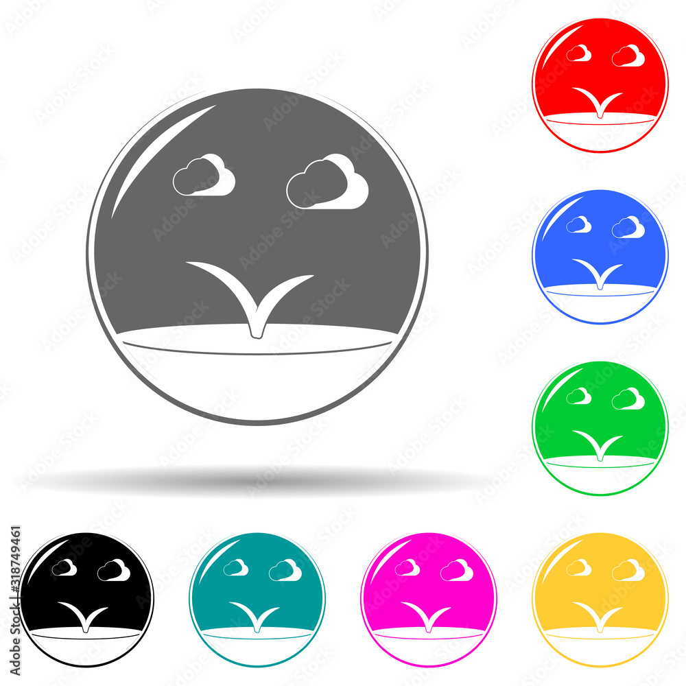 sprout in a bowl multi color style icon. Simple glyph, flat vector of ecology icons for ui and ux, website or mobile application sprout in a bowl multi color style icon. Simple glyph, flat vector of ecology icons for ui and ux, website or mobile application