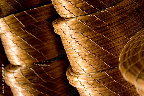 Golden grass brazilian typical handicraft work from Jalapão. photo