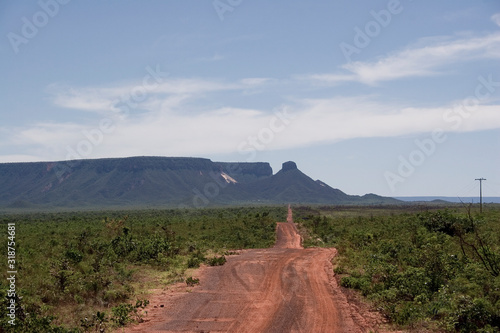 Brazilian rural road at Jalapão desert at Tocantins State