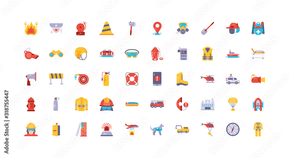 Emergency icon set vector design Emergency icon set vector design