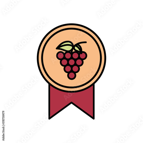 grapes fresh fruits seal stamp