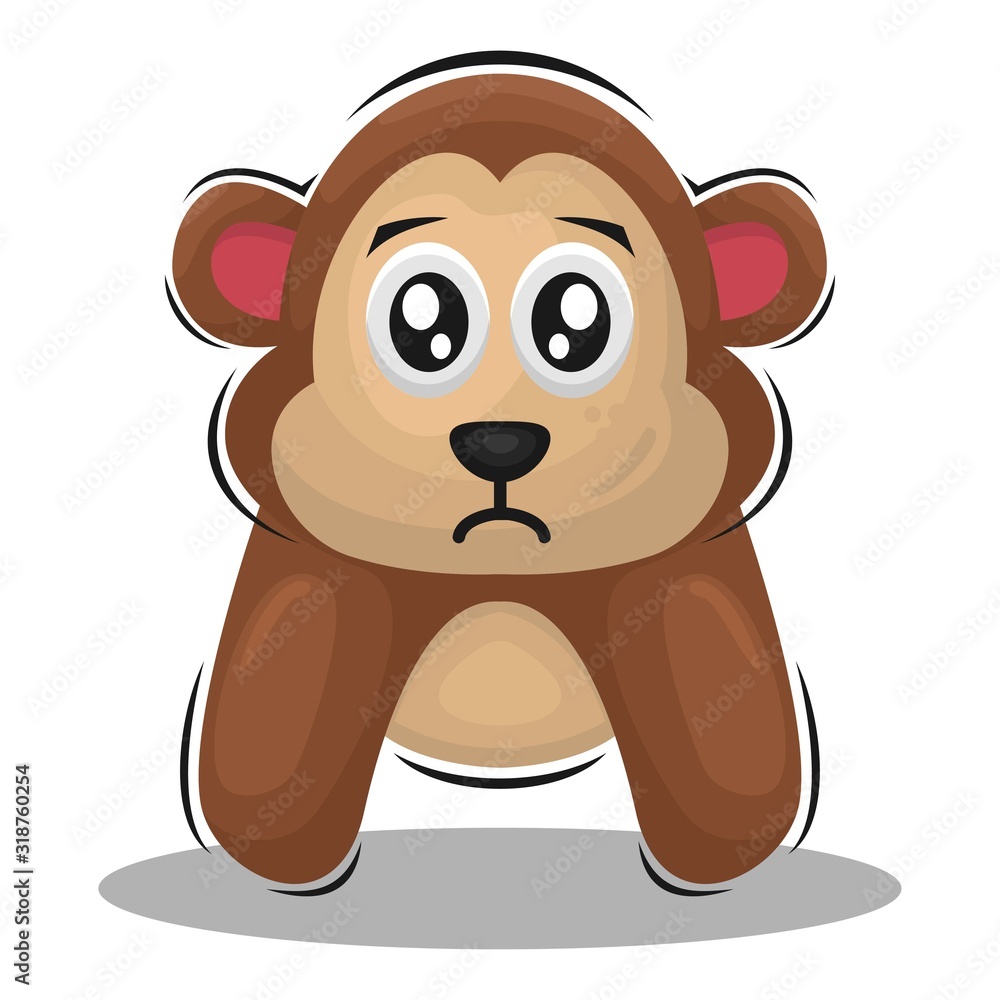 Obraz premium CUTE MONKEY MASCOT CARTOON VECTOR