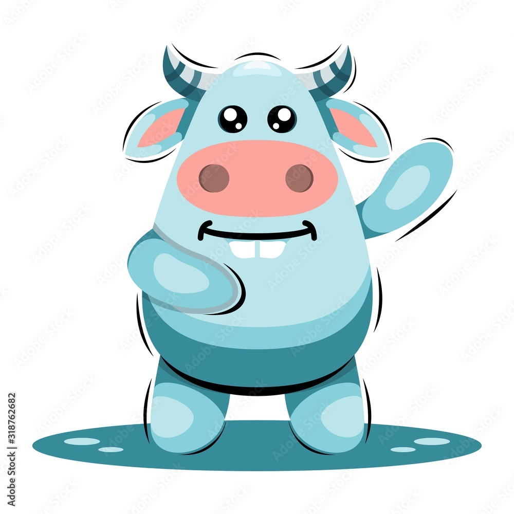 Fototapeta premium CUTE COW ANIMAL CARTOON DESIGN VECTOR