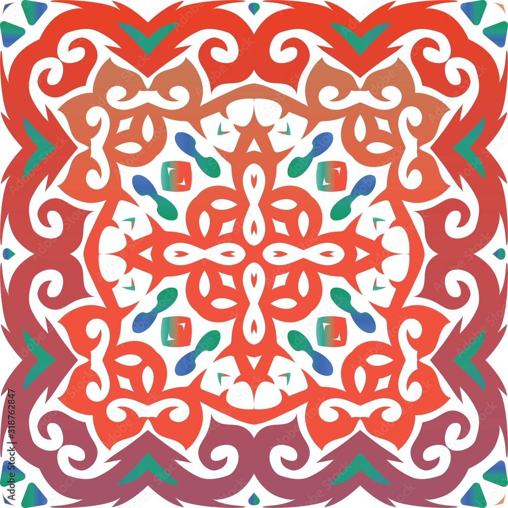 Fototapeta premium Ornamental talavera mexico tiles decor.