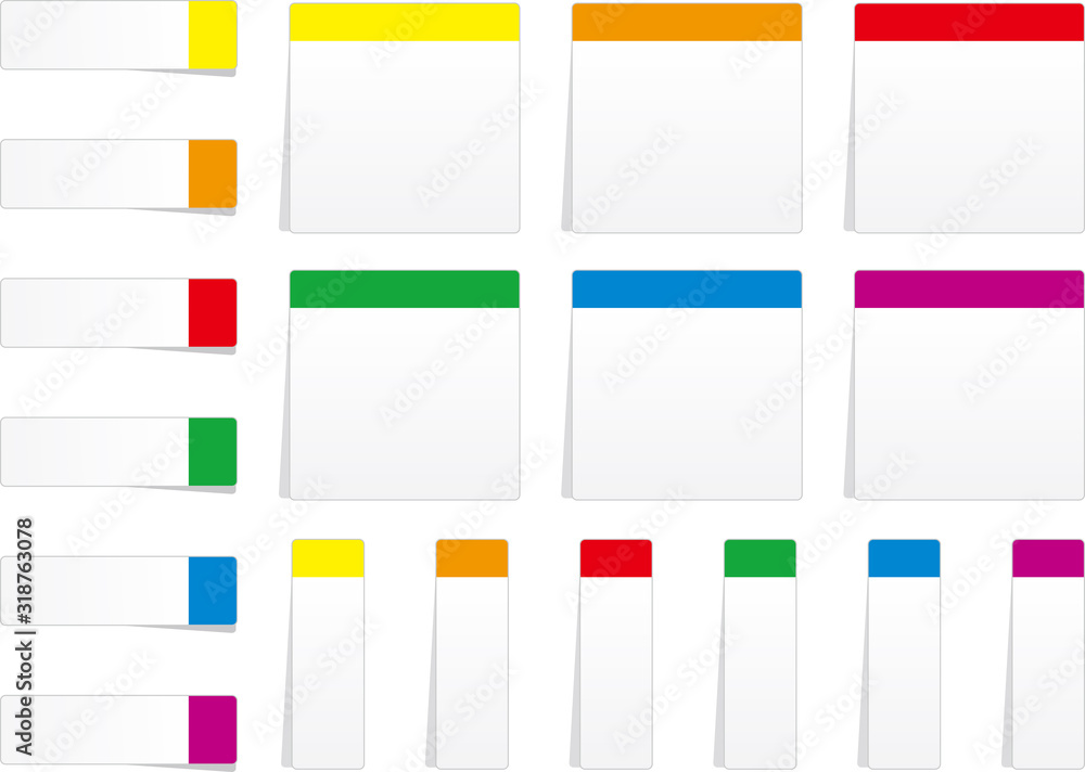 付箋イラストフレームセット Stock Illustration Adobe Stock 付箋イラストフレームセット Stock Illustration Adobe Stock