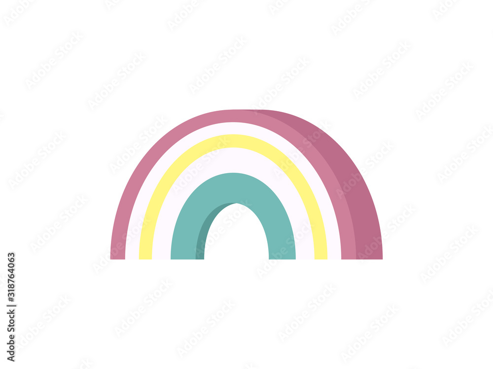 Rainbow isometric in flat style isolated on white background. Rainbow isometric in flat style isolated on white background.