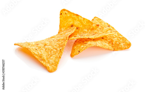 Tortilla Chips Isolated on White Background
