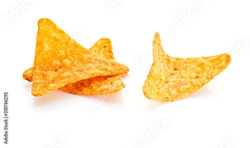 Tortilla Chips Isolated on White Background