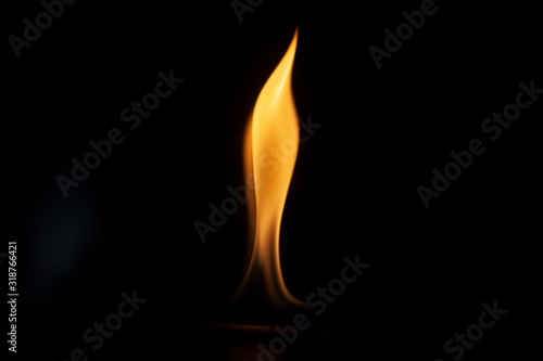 Photography Tongue of fire flame in the dark