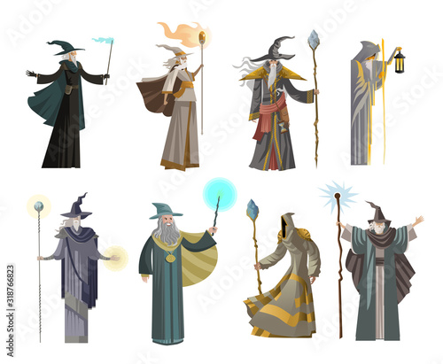 old wise magician fantasy wizard collection photo