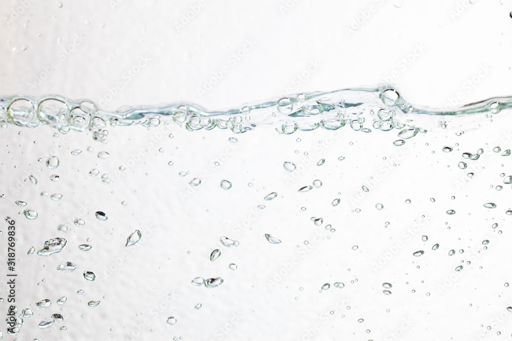 Closeup bubbles underwater on white background. Closeup bubbles underwater on white background.