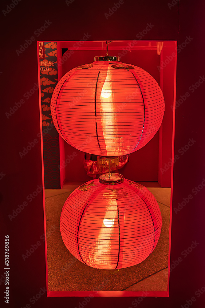 Ubonratchathani/Thailand-January 27 2020 : Showcasing lanterns in the Chinese New Year 2020